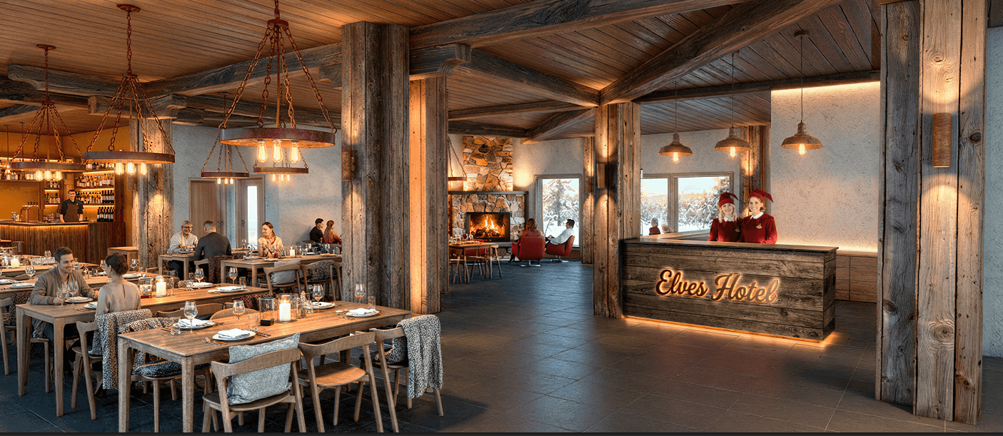 Hotellin ravintola ja aulan kahvila-baari